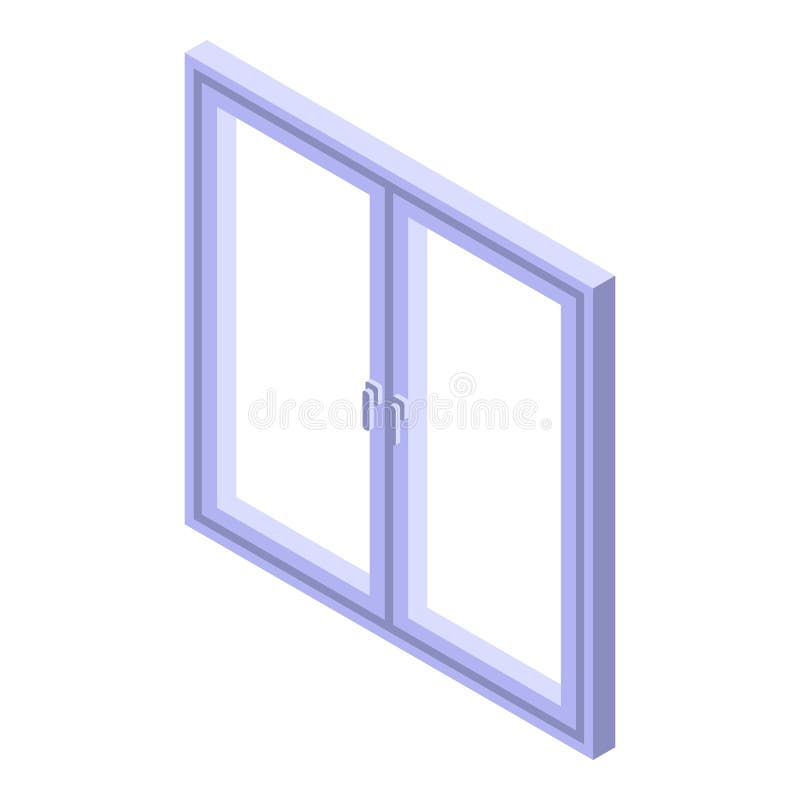 Fixing window frame icon, isometric style stock illustration