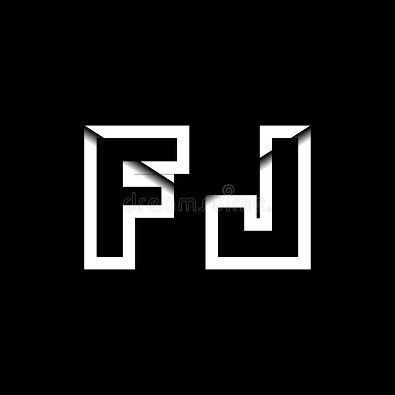 FJ Monogram Envelope Shape Style stock illustration