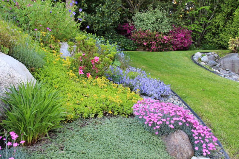 Beautiful garden of spring flowers. Beautiful garden of spring flowers.