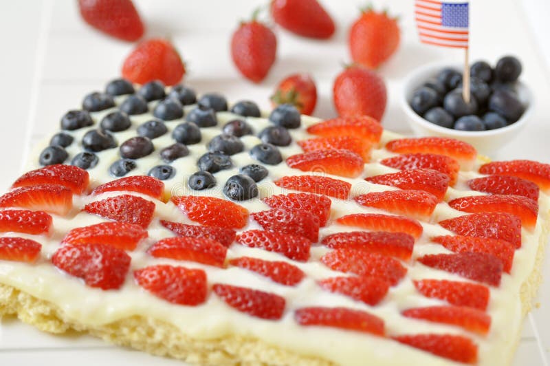 Fourth of July Independance Cake with fresh berries. Fourth of July Independance Cake with fresh berries