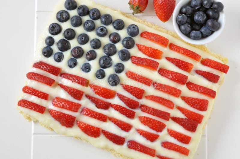 Fourth of July Independance Cake with fresh berries. Fourth of July Independance Cake with fresh berries