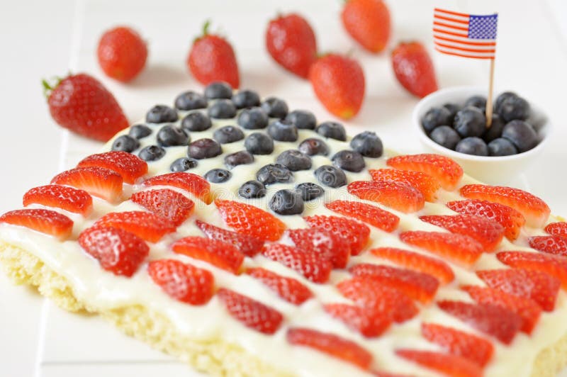 Fourth of July Independance Cake with fresh berries. Fourth of July Independance Cake with fresh berries