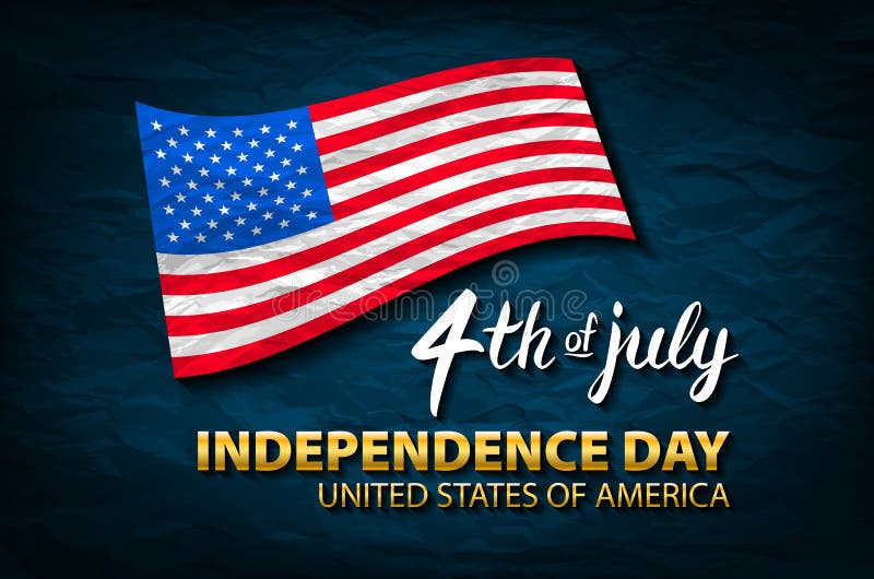 Fjärdedel av kortet för Juli USA självständighetsdagenhälsning th 4 av Juli Amerikas förenta staterberömtapet Nationell ferie stock illustrationer Fjärdedel av kortet för Juli USA självständighetsdagenhälsning th 4 av Juli Amerikas förenta staterberömtapet Nationell ferie stock illustrationer