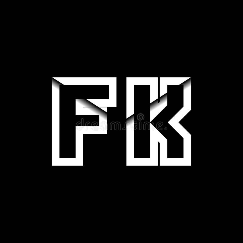 FK Monogram Envelope Shape Style royalty free illustration