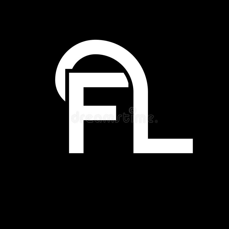 FL Letter Logo Design on Black Background. FL Creative Initials Letter