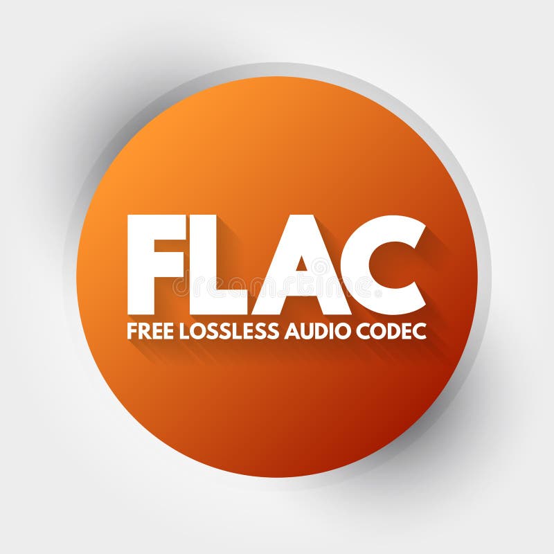FLAC - Free Lossless Audio Codec Acronym, Technology Concept Background Stock Illustration 