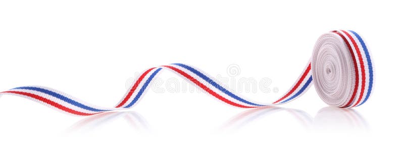 Flachband in Farben niederländischer Flagge isoliert auf weiß lizenzfreie stockbilder