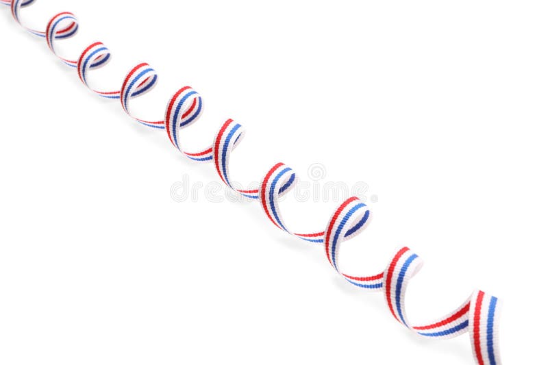 Flachband in Farben niederländischer Flagge isoliert auf weiß lizenzfreies stockbild
