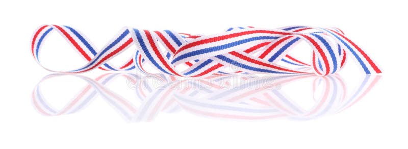 Flachband in Farben niederländischer Flagge isoliert auf weiß lizenzfreie stockfotografie