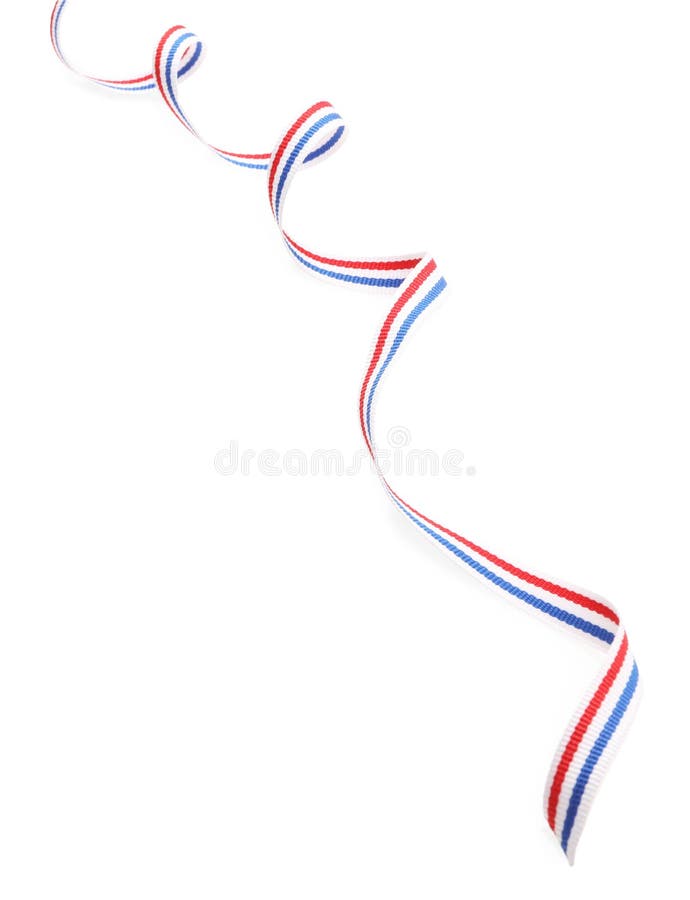 Flachband in Farben niederländischer Flagge isoliert auf weiß lizenzfreies stockfoto