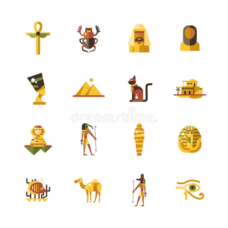 Flache Design Ägypten-Reiseikonen, infographics Elemente mit ägyptischen Symbolen vektor abbildung Flache Design Ägypten-Reiseikonen, infographics Elemente mit ägyptischen Symbolen vektor abbildung