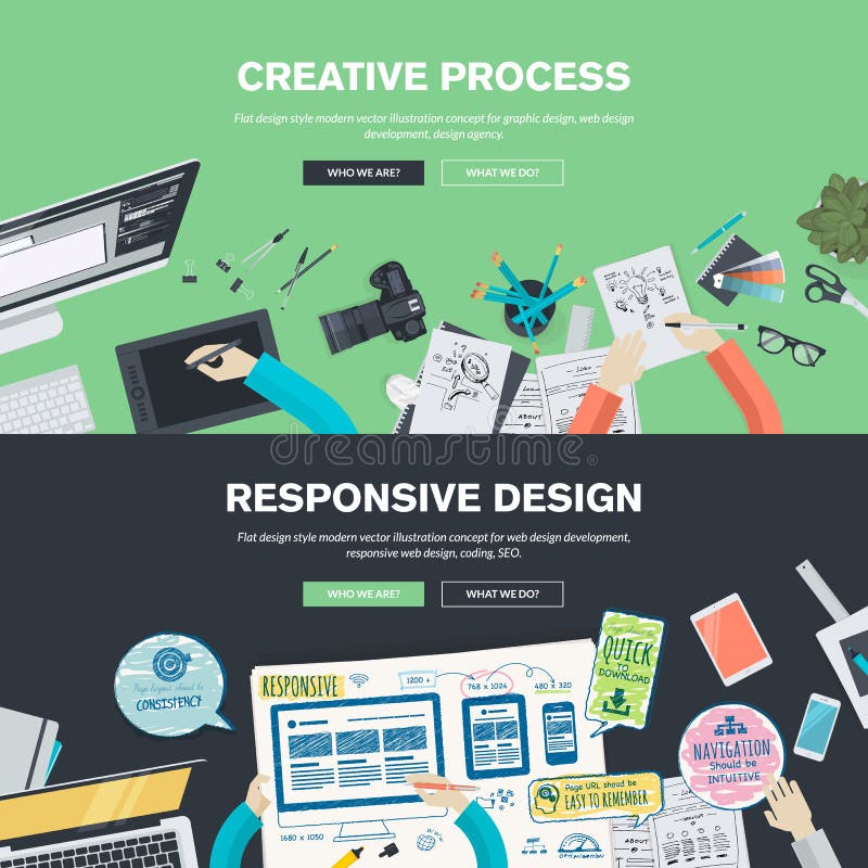 Flache Designillustrationskonzepte für Grafik und Webdesign stock abbildung Flache Designillustrationskonzepte für Grafik und Webdesign stock abbildung