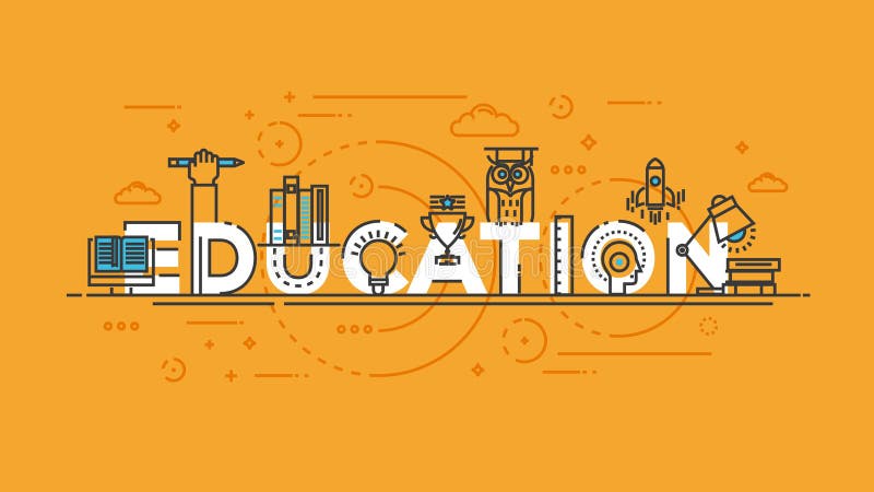 Flache Designlinie Konzept - Bildung vektor abbildung Flache Designlinie Konzept - Bildung vektor abbildung