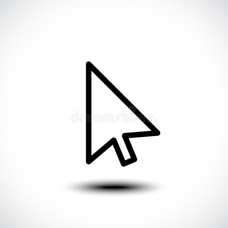 Flache Ikone des Computermausklickzeiger-Cursor-Pfeiles lizenzfreie abbildung