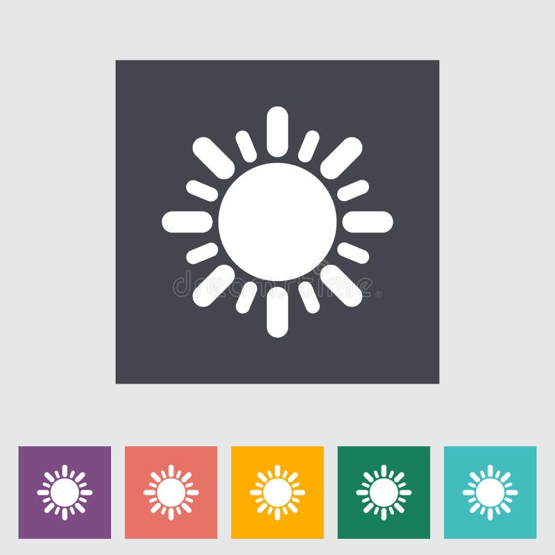 Flache Ikone Sun lizenzfreie abbildung Flache Ikone Sun lizenzfreie abbildung