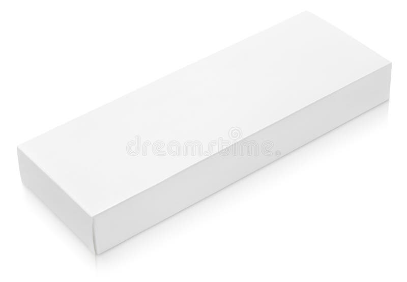 Flat long paper or cardboard box template for chocolate on white. Flat long paper or cardboard box template for chocolate on white