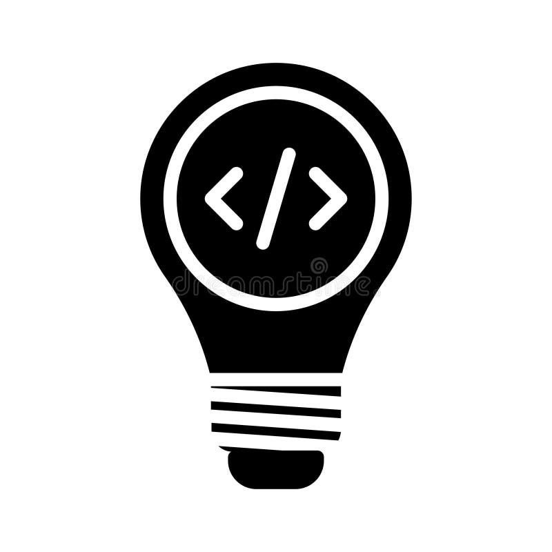 Flache Linie Vektorikone Idee Glyph lizenzfreie abbildung