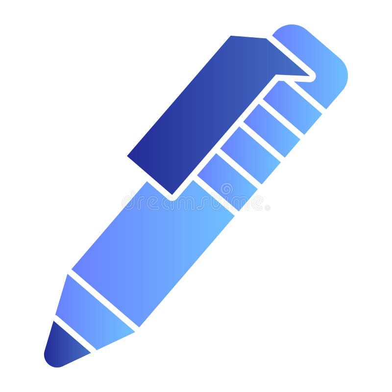 Flache Symbol des Markierungsstiftes. Schreiben des Werkzeugsymbolsteigungs-Artpiktogramms auf weißem Hintergrund. Büro- oder stat