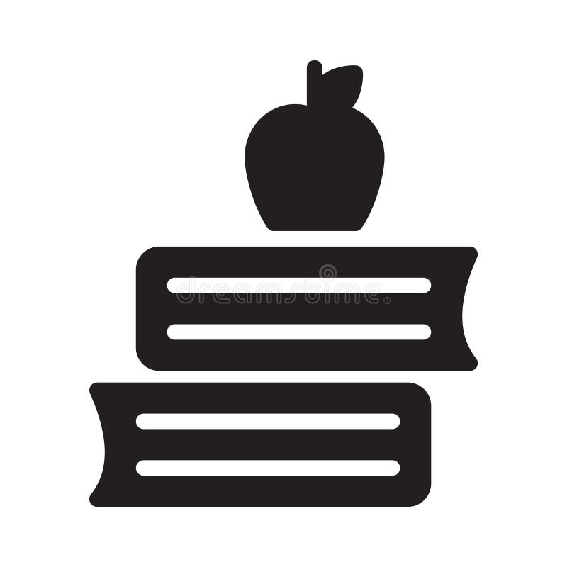 Flache Vektorikone Apple-Buch Glyph stock abbildung Flache Vektorikone Apple-Buch Glyph stock abbildung