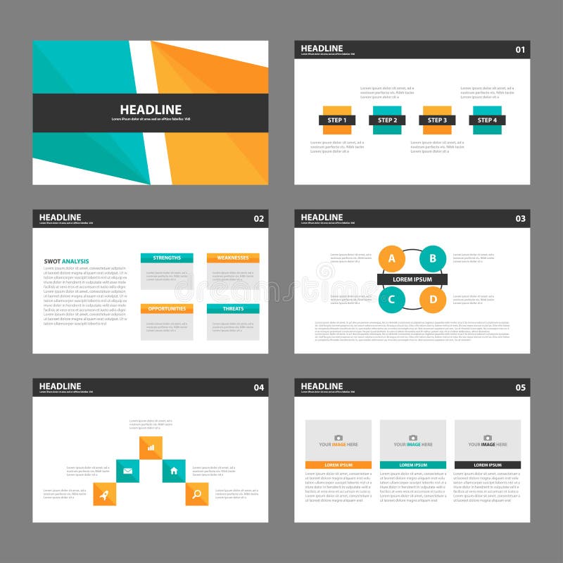 Flaches Design orange grüner Darstellungsschablonen Infographic-Elemente stellte für Marketing der Broschürenflieger-Broschüre ei lizenzfreie abbildung Flaches Design orange grüner Darstellungsschablonen Infographic-Elemente stellte für Marketing der Broschürenflieger-Broschüre ei lizenzfreie abbildung