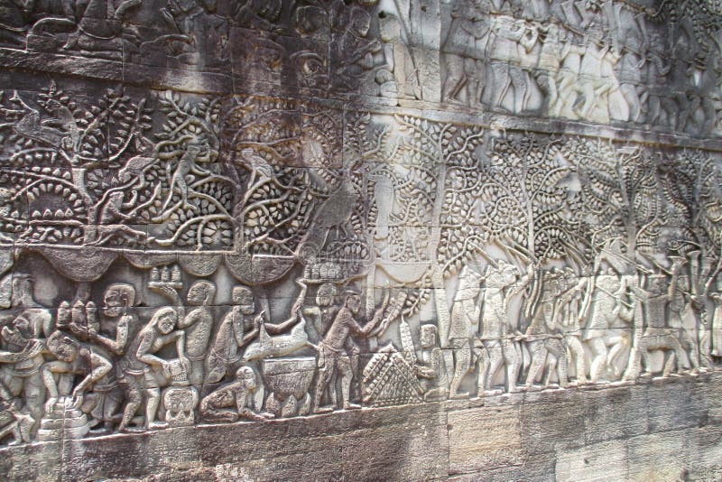 Flachrelief Kambodschas Angkor Wat Bayon Statue der Khmer-Kultur stockfoto Flachrelief Kambodschas Angkor Wat Bayon Statue der Khmer-Kultur stockfoto