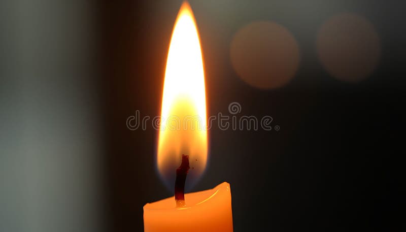 Flacăra lumânării închide sursa de lumină caldă Stock Photo Generative AI vector illustration