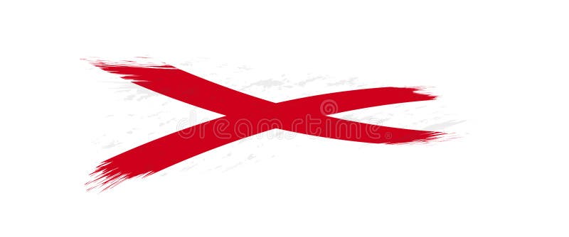 Flag of Alabama US State in grunge brush stock illustration Flag of Alabama US State in grunge brush stock illustration