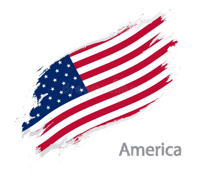 Flag of America grunge style vector illustration isolated on white