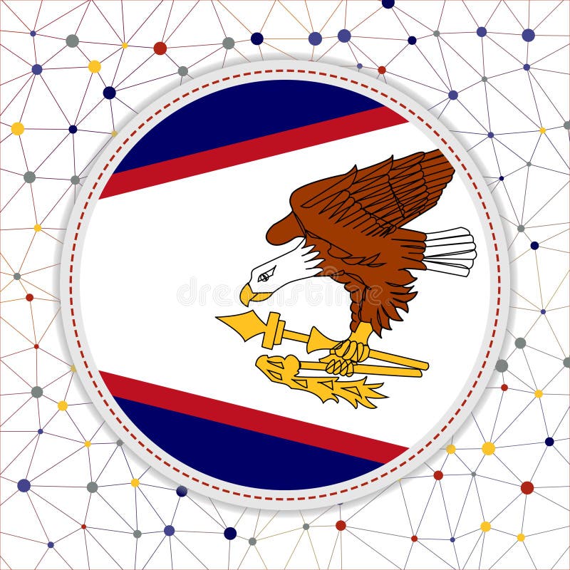 Download Flag Of American Samoa With Network Background. Stock ...