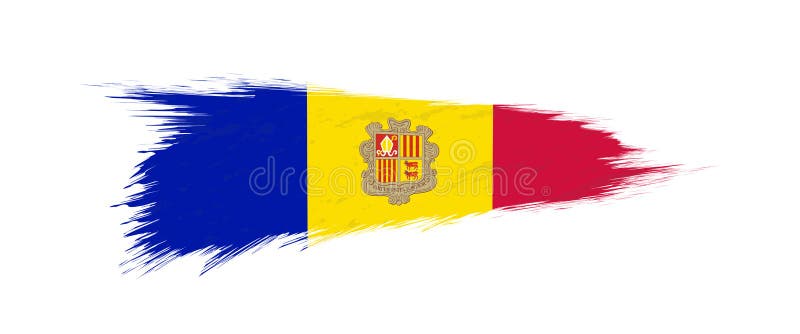 Flag of Andorra in grunge brush stroke royalty free illustration Flag of Andorra in grunge brush stroke royalty free illustration