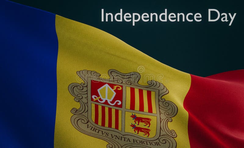 Flag Andorra, Happy independence day Andorra, 3D work and 3D illustration vector illustration