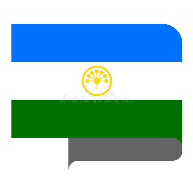 Flag horizontal shape, pointer for world map. Flag of Bashkortostan horizontal shape, pointer for world map