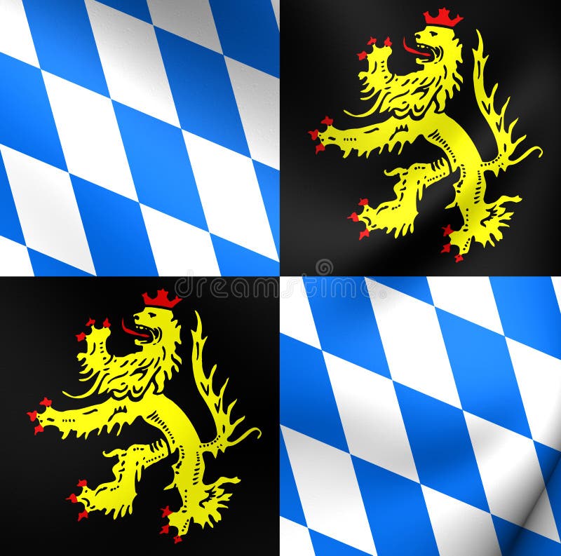 Flag of Landshut City in Bavaria, Germany Stock Illustration