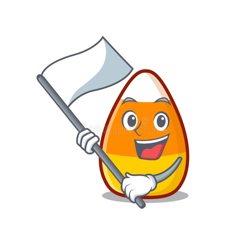 With Flag Candy Corn Placed on Character Plate Stock Vector