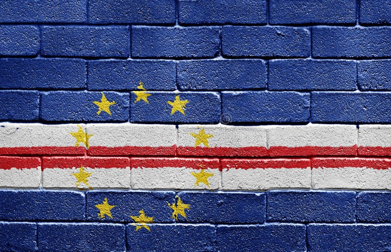 Flag of Cape Verde on brick wall royalty free stock photo