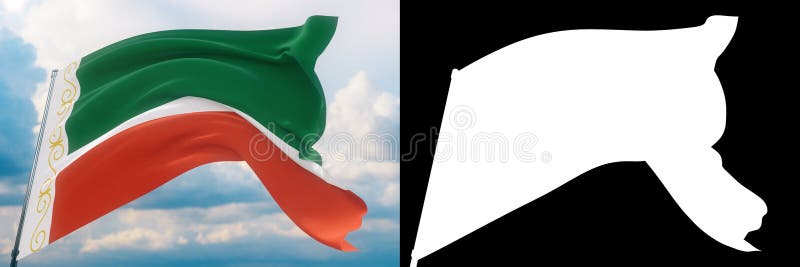 Flag of Chechnya, Chechen Republic. High Resolution Close-up 3D  Illustration. Flags of the Federal Subjects of Russia Stock Illustration -  Illustration of closeup, background: 197200610