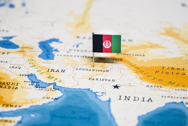 The Flag Of Afghanistan In The World Map Stock Image Image Of Paper Flag Countries World Map Flag Afghanistan World Map 155729107 