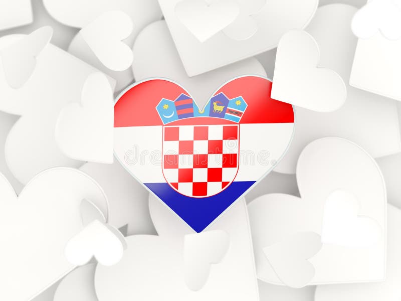 Croatia Heart with Flag Inside. Grunge Vector Graphic Symbols Stock ...