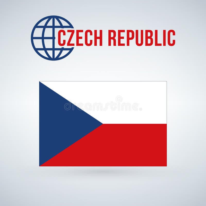 Flag of the Czech Republic. vector illustration isolated on modern background with shadow. vector illustration Flag of the Czech Republic. vector illustration isolated on modern background with shadow. vector illustration