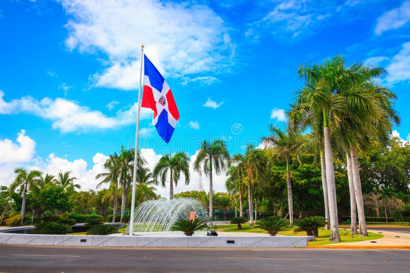 Flag in Punta Cana, Dominican Republic. Flag in Punta Cana, Dominican Republic