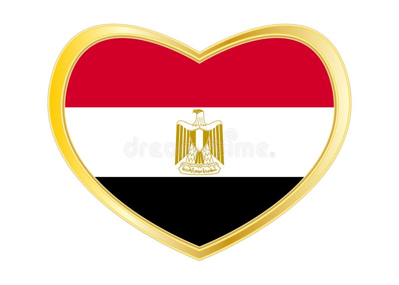 Egypt Button Flag Heart Shape Stock Illustration - Illustration of ...