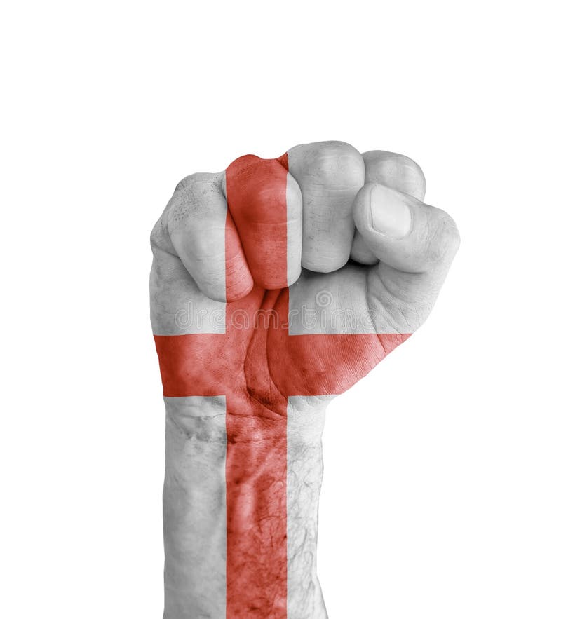 Flag of England painted on human fist like victory symbol royalty free stock images Flag of England painted on human fist like victory symbol royalty free stock images
