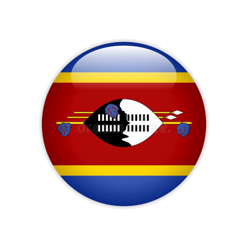 Flag Eswatini button stock illustration