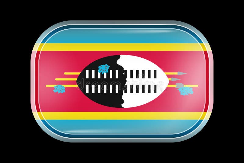 Flag of Eswatini. Matted Vector Icon. Vector Rectangular Shape royalty free illustration