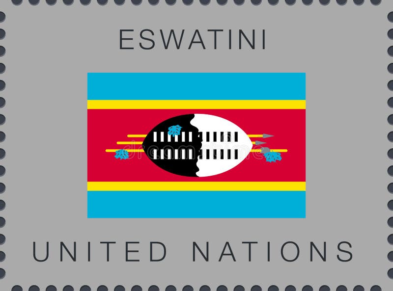 Flag of Eswatini. Vector Sign and Icon. Postage Stamp royalty free illustration