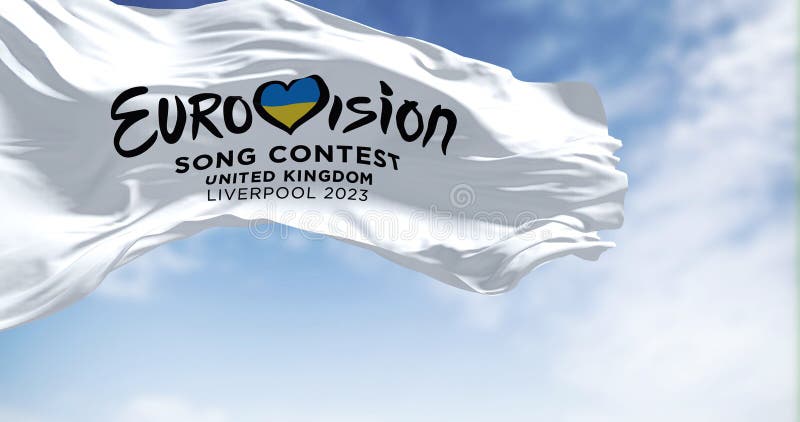 The Flag of the Eurovision Song Contest 2023 flying