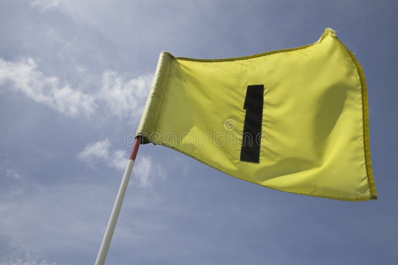 Golf flag number one stock photo. Image of clouds, outdoors - 2577626