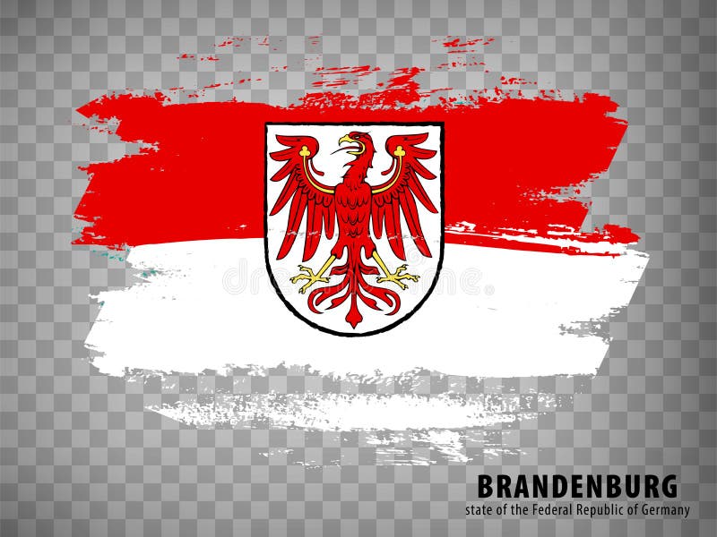 Flag of Brandenburg from Brush Strokes. Federal Republic of