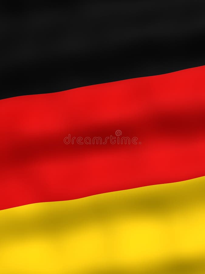 Flag Of Germany, Simple Stylized Vector Illustration With Freehand Text