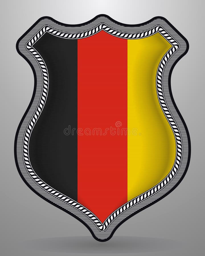 Germany Flag with Coat of Arms. Vector Badge and Icon Stock Vector